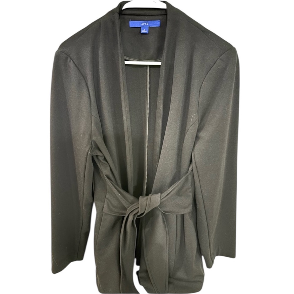 NWOT Apt. 9 Women's Black Belted Wrap Jacket/Blazer sz L Office/Work Apparel